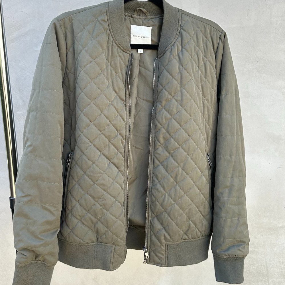 Thread & Supply Quilted Bomber Jacket Size M
